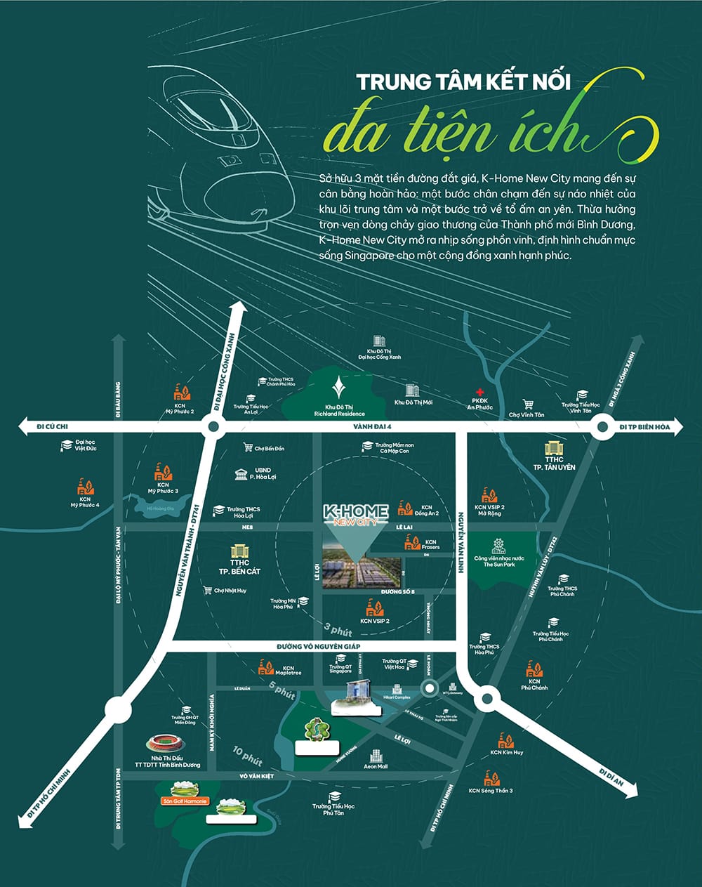 tọa lạc ngay khu vực lõi trung tâm của thành phố mới Bình Dương