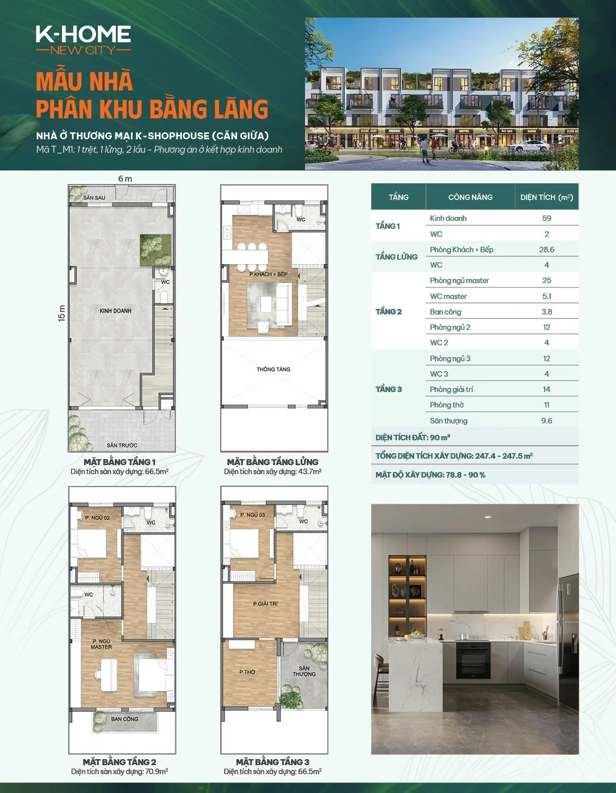 Căn giữa T - M1, phương án ở kết hợp kinh doanh