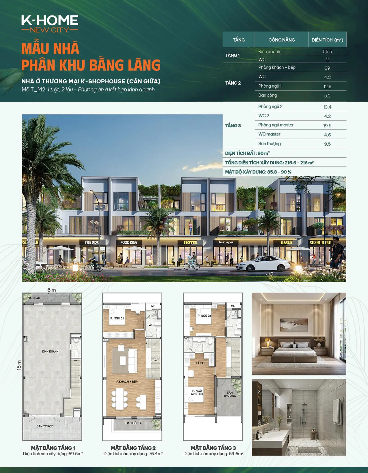 Căn giữa T - M2, phương án ở kết hợp kinh doanh