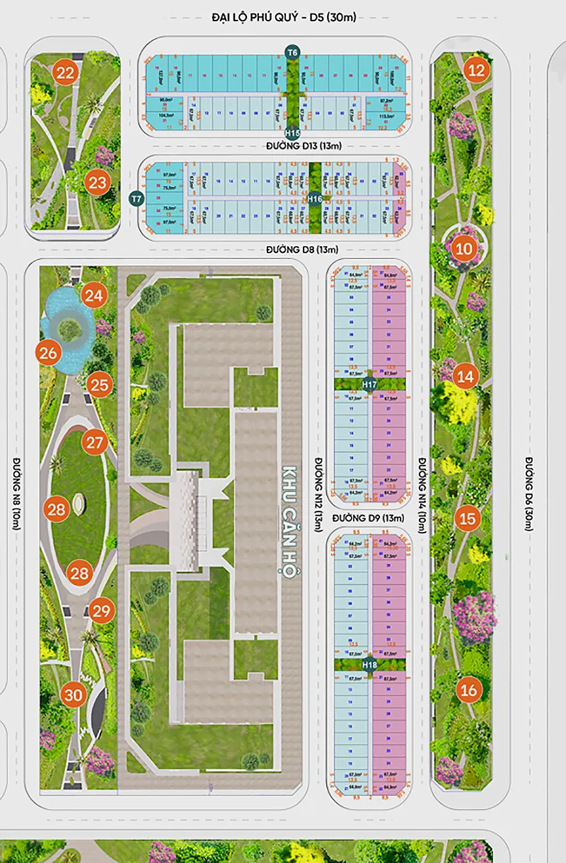 Mặt bằng phân khu Giáng Hương (K Home New City)
