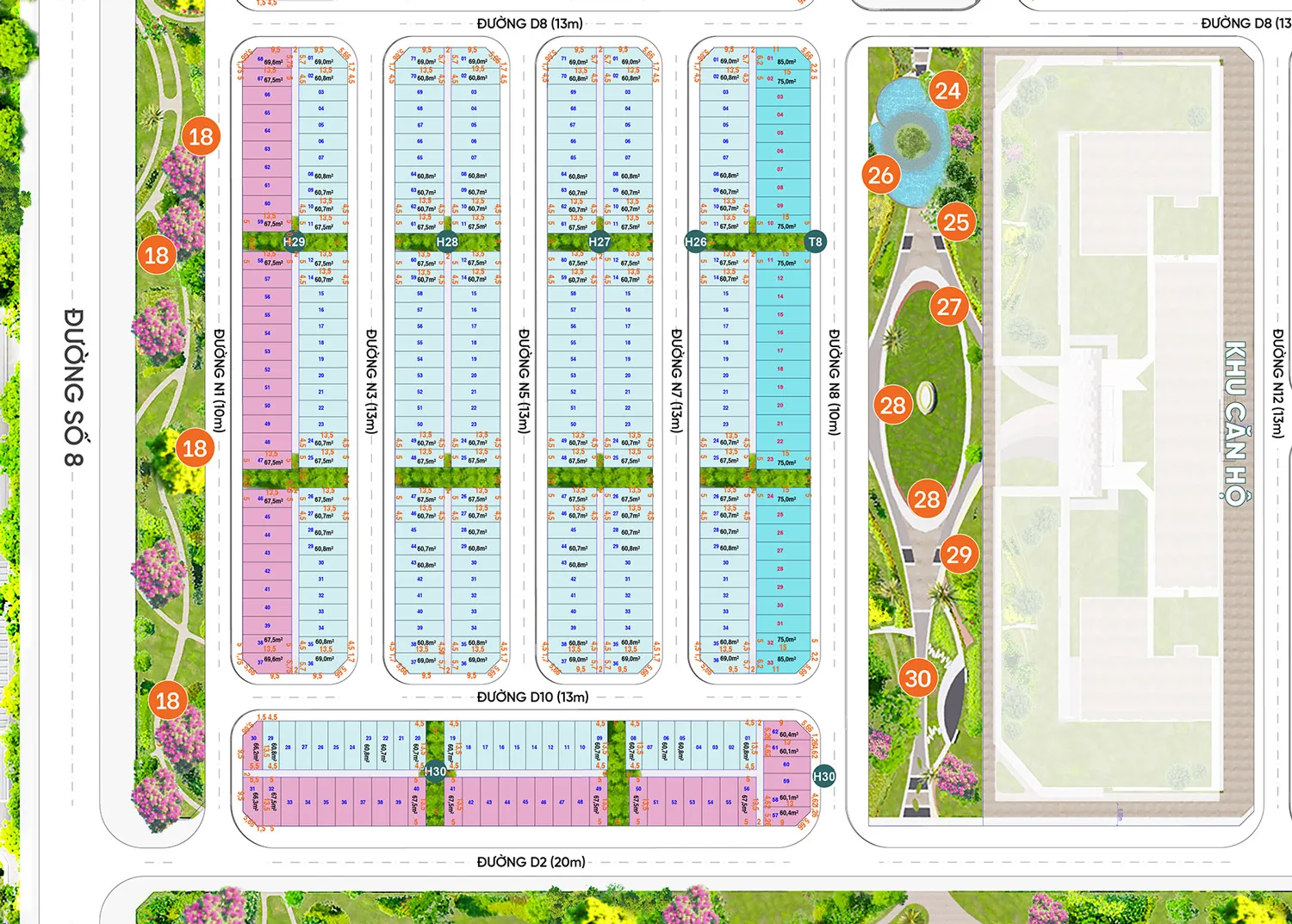 Mặt bằng phân khu Hoàng Lan (K Home New City)