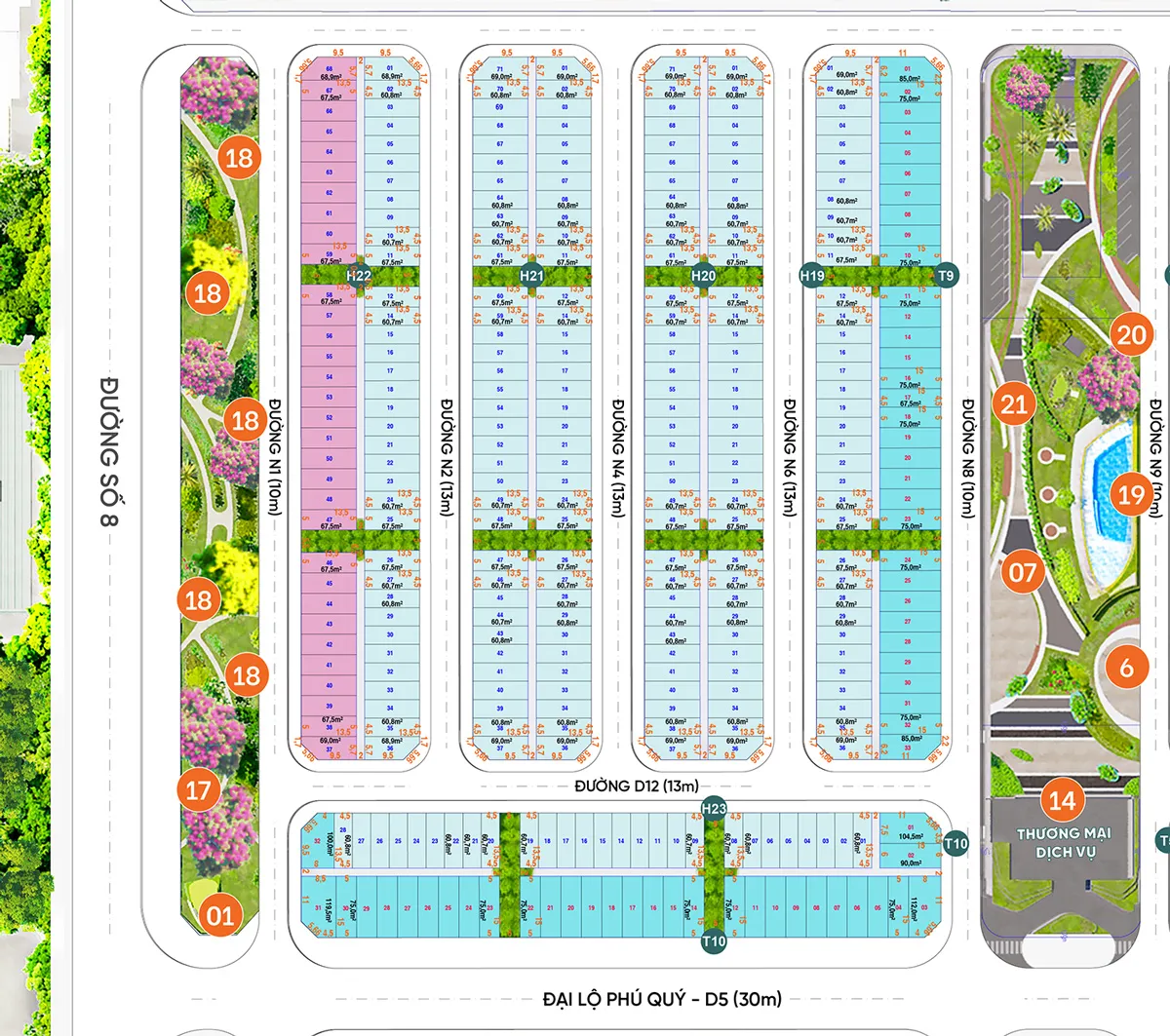 Mặt bằng phân khu Ngọc Lan (K Home New City)