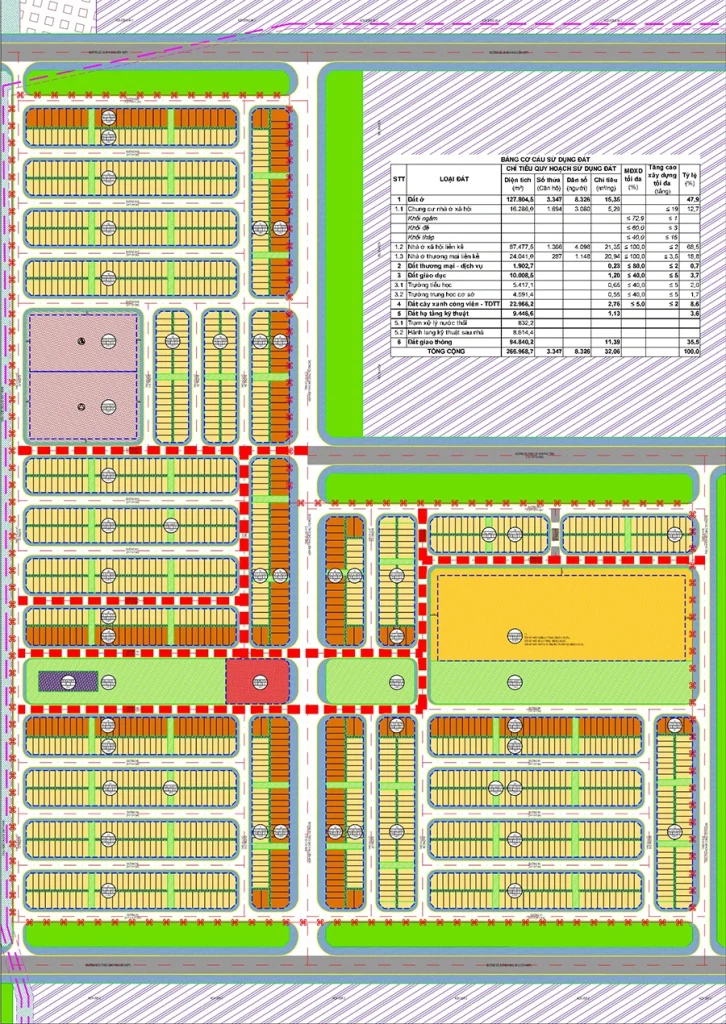 Bản đồ phân lô dự án K Home New City (Nhà ở xã hội Hòa Phú)