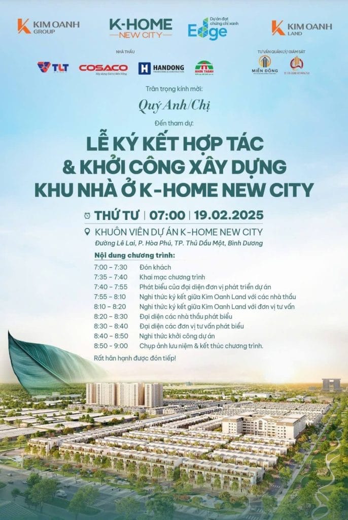 Lễ ký kết hợp tác và khởi công xây dựng khu nhà ở K-Home New City